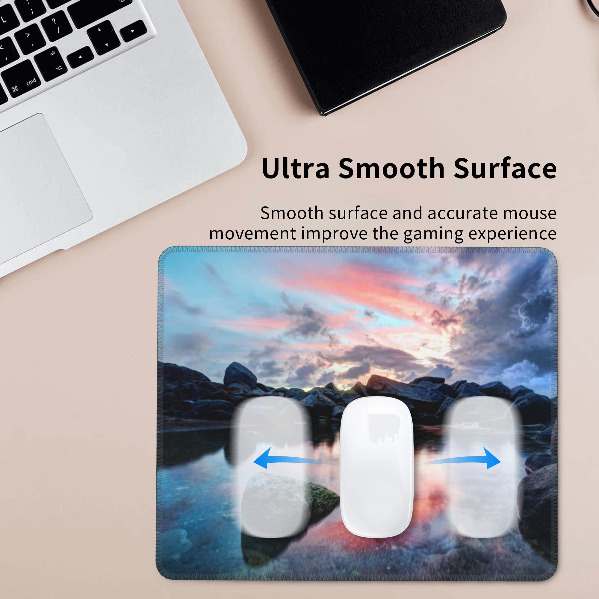 Custom Photo Mouse Pad - Personalized with Your Picture & Text - Non-Slip Rubber Base & Stitched Edge - 12x10 Inch (30x25cm) Desk Mat for Office, Home, Gaming PC & Laptop - Perfect Gift for Gamers & Professionals
