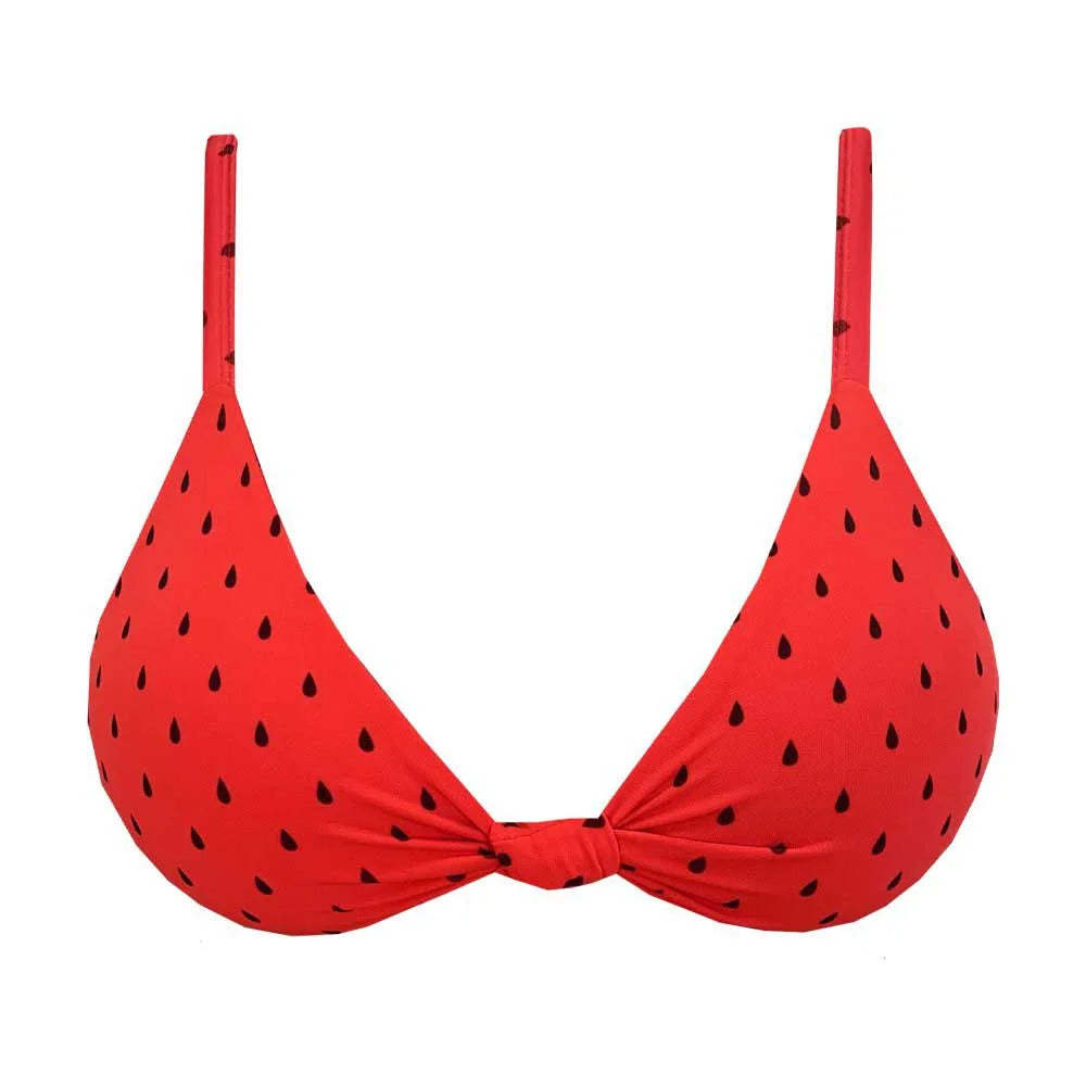 Sexy Red Watermelon Print Brazilian Triangle Bikini Top - Women's Summer Swimwear for Beach & Pool Party
