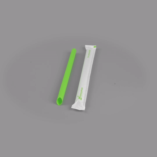 Eco-Friendly Compostable PLA/PBAT Boba Straws - 100 Count Box, Biodegradable & Wrapped - Perfect for Bubble Tea, Smoothies, and Cold Drinks