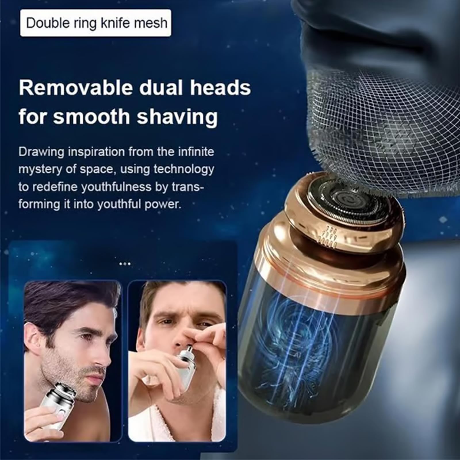 2024 Newest Unisex Mini Portable Electric Shaver - 2-in-1 Rechargeable & Waterproof Travel Razor for Men & Women | Perfect for Business Trips, Gym Bags & On-the-Go Grooming (Black)