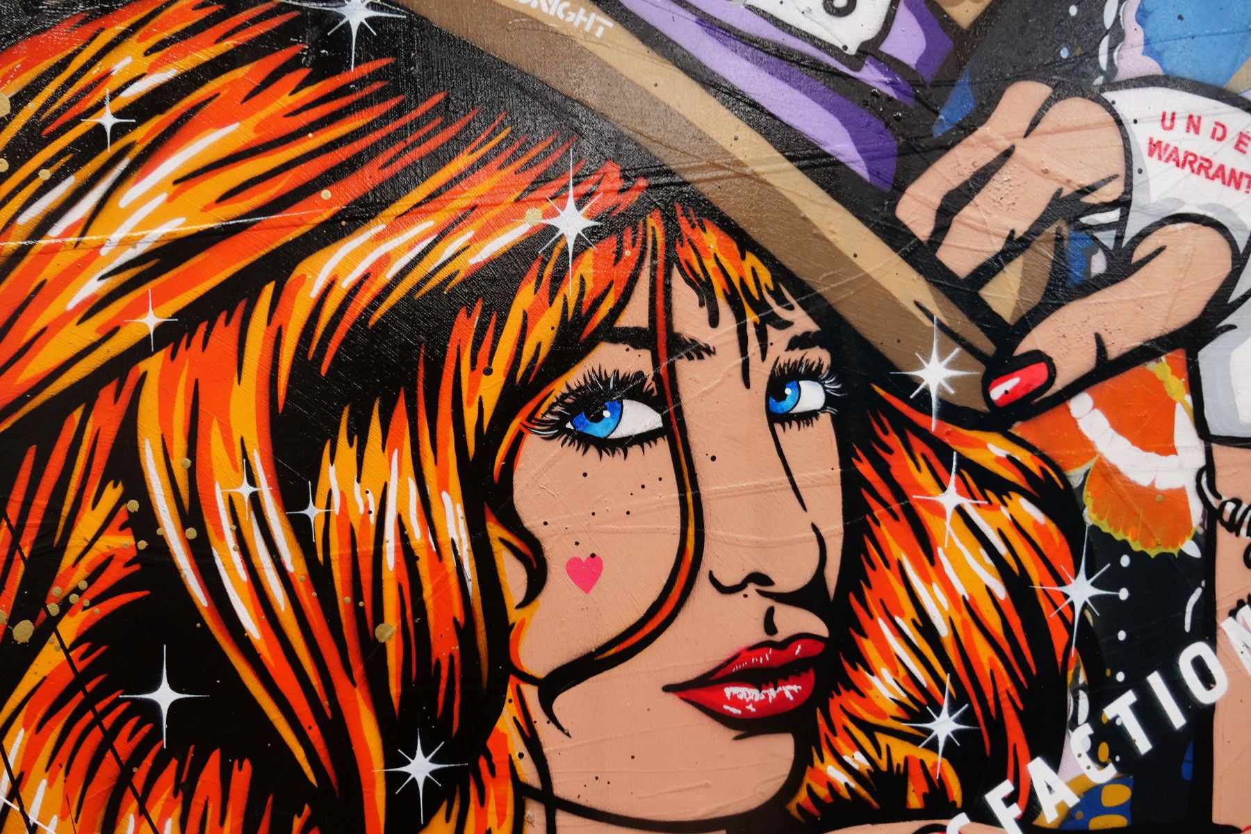 Hubba Bubba Hat Girl 140cm x 100cm Sexy Woman Textured Urban Pop Art Canvas Painting - Perfect for Modern Home Decor, Office Wall Art & Gift Ideas