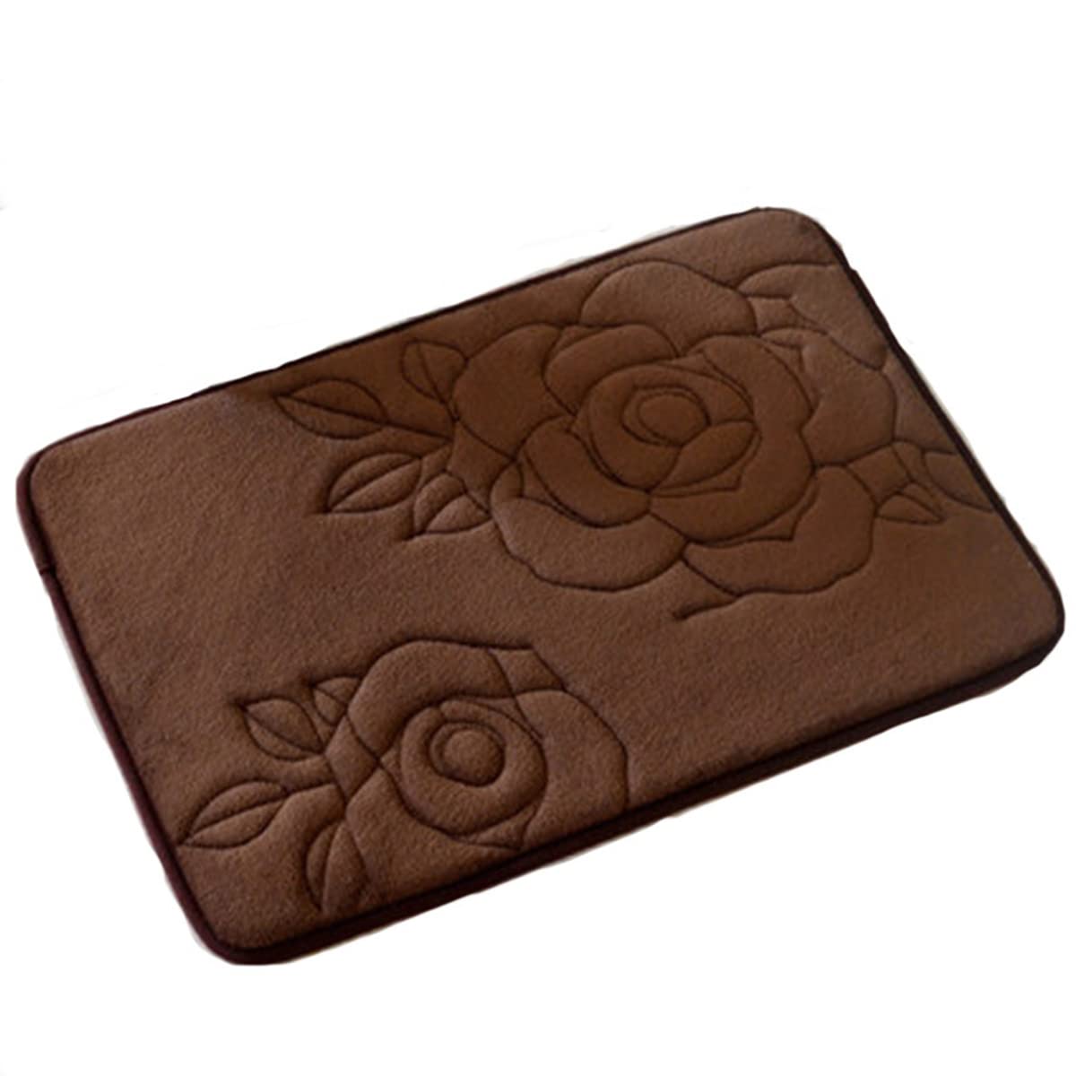 Premium Memory Foam Bath Mat - Ultra Absorbent, Non-Slip & Quick-Dry Coral Velvet Bathroom Rug - Super Soft & Cozy - Machine Washable - 16x24 Inches (Blue) - Perfect for Bathroom, Spa & Shower Floor Comfort