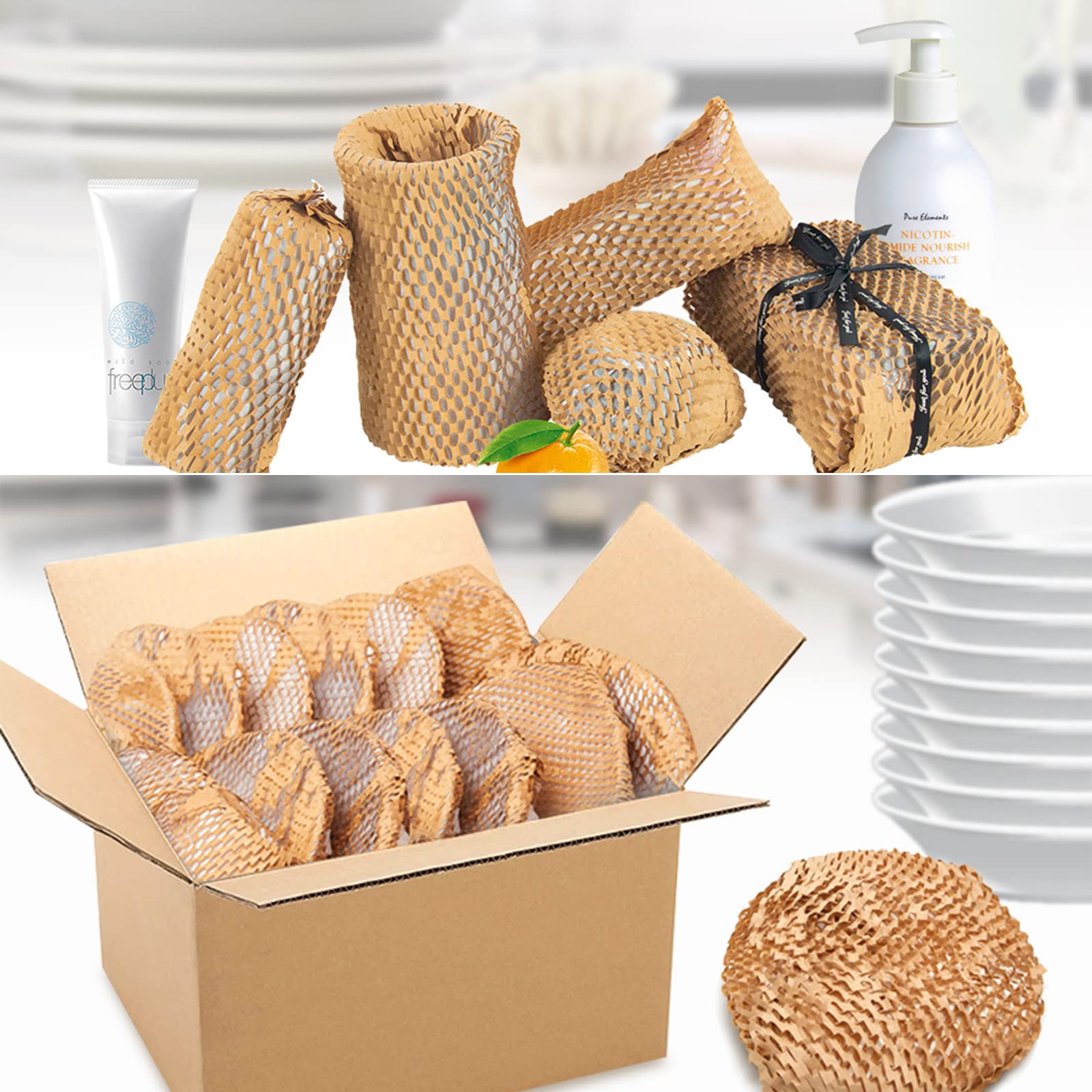 Honeycomb Packing Paper Roll Dispenser - Kraft Wrapping Paper Holder Manual Machine for Small Business | Improve Packing Efficiency | Ideal for E-commerce, Retail & Shipping Packaging (Dispenser Only)