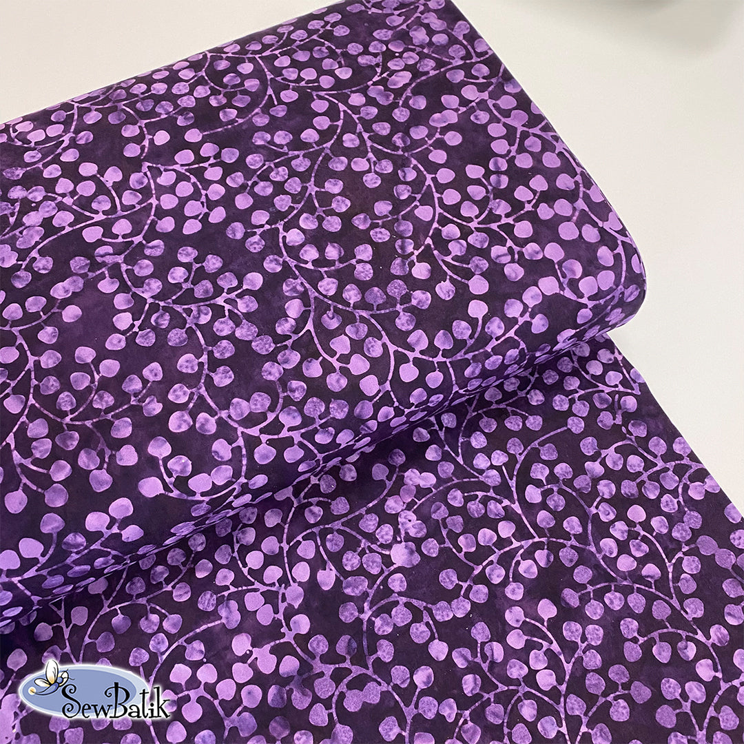 112-Inch Wide Batik Fabric - Gardenista Vine Pattern in Barolo Red | Perfect for Home Decor, Upholstery & DIY Craft Projects