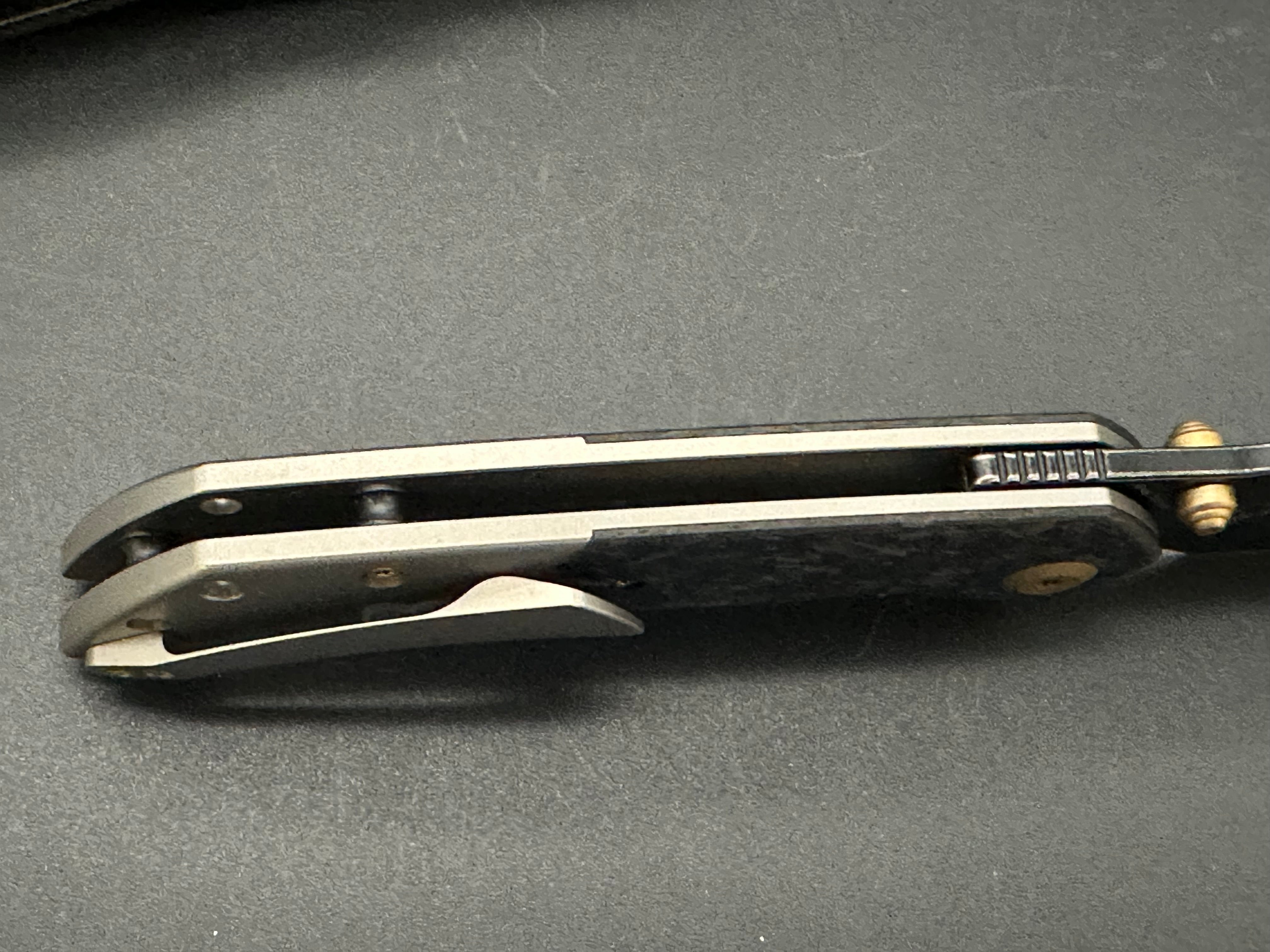 KANSEPT FENRIR Folding Knife - Shredded Carbon Fiber & Titanium Handle - EDC Pocket Knife for Outdoor Camping, Hiking & Everyday Carry