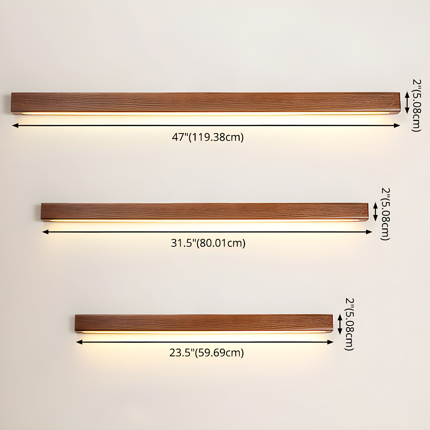 Arlo Linear Wood Wall Light - Modern Wooden LED Wall Sconce for Bedroom, Living Room & Hallway - Warm White Dimmable Lighting Fixture for Home Decor