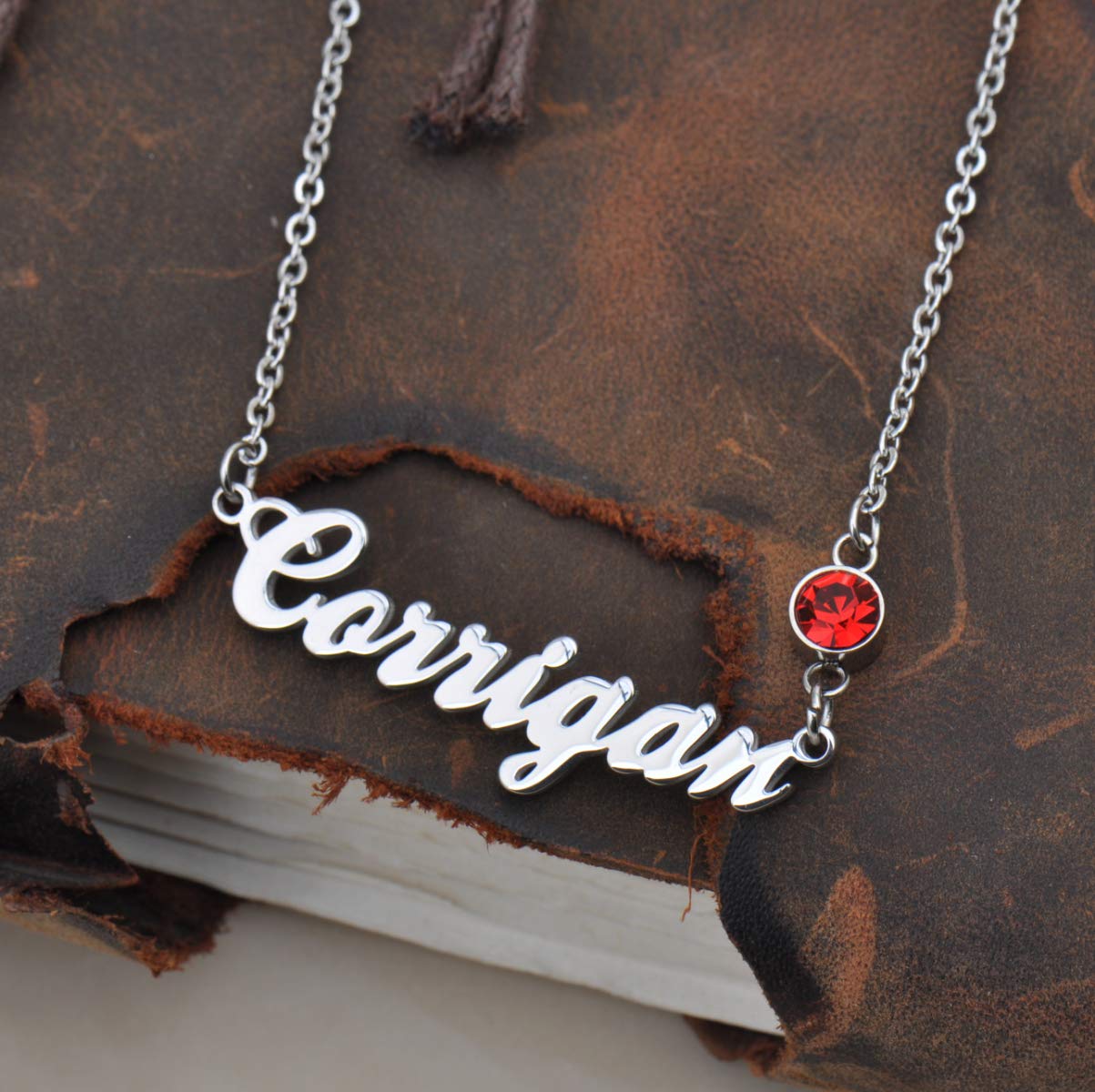 Personalized Name Necklace with Birthstone Initial - Custom Engraved Jewelry for Women, Gift for Mom, Wife, Daughter | Perfect for Birthdays, Anniversaries & Special Occasions