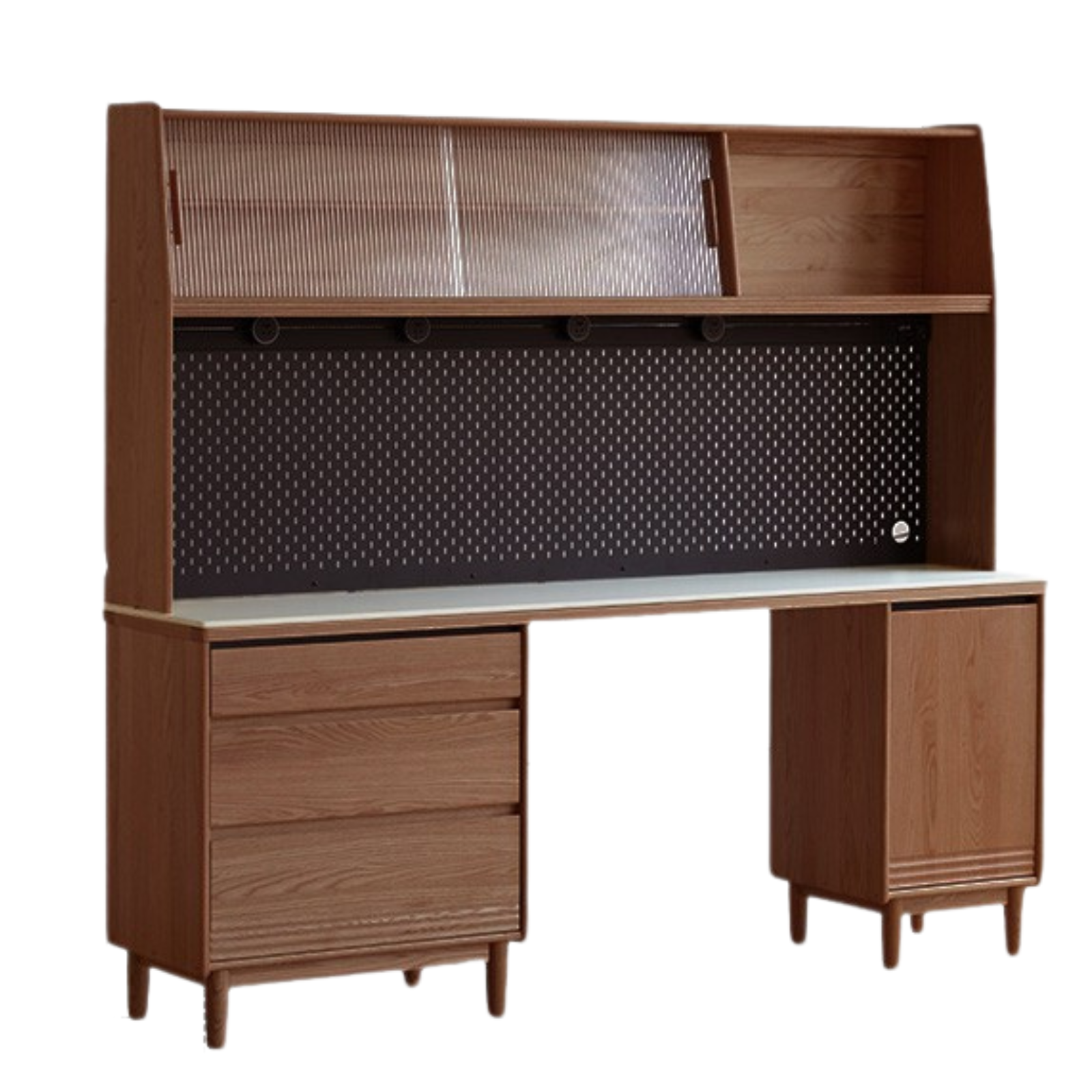 Solid Oak and Ash Wood Modern Rock Board Sideboard - Stylish Storage for Living Room, Dining Room, or Entryway