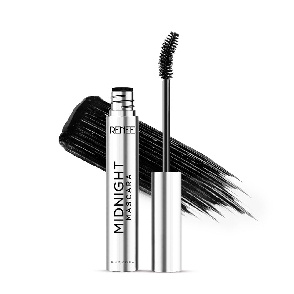 RENEE Midnight Mascara - 360° Volumizing & Lengthening Mascara with Vitamin E | Darkest Black, Clump-Free, Long-Lasting Formula | Perfect for Night Out, Date Night & Special Occasions | 8ml