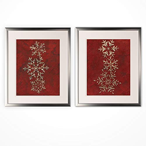 Snowflakes on Red