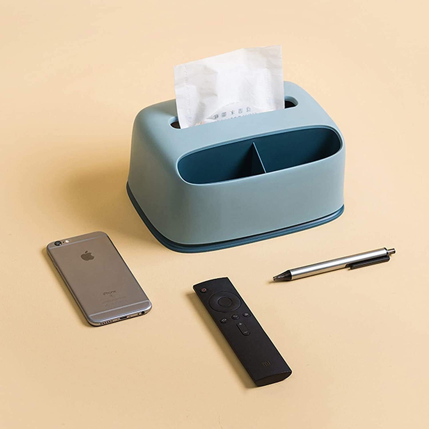 Elegant Plastic Tissue Box Cover Holder - Rectangular Home Decor Tissue Dispenser with Rounded Corners | Perfect for Living Room, Bedroom & Bathroom Organization