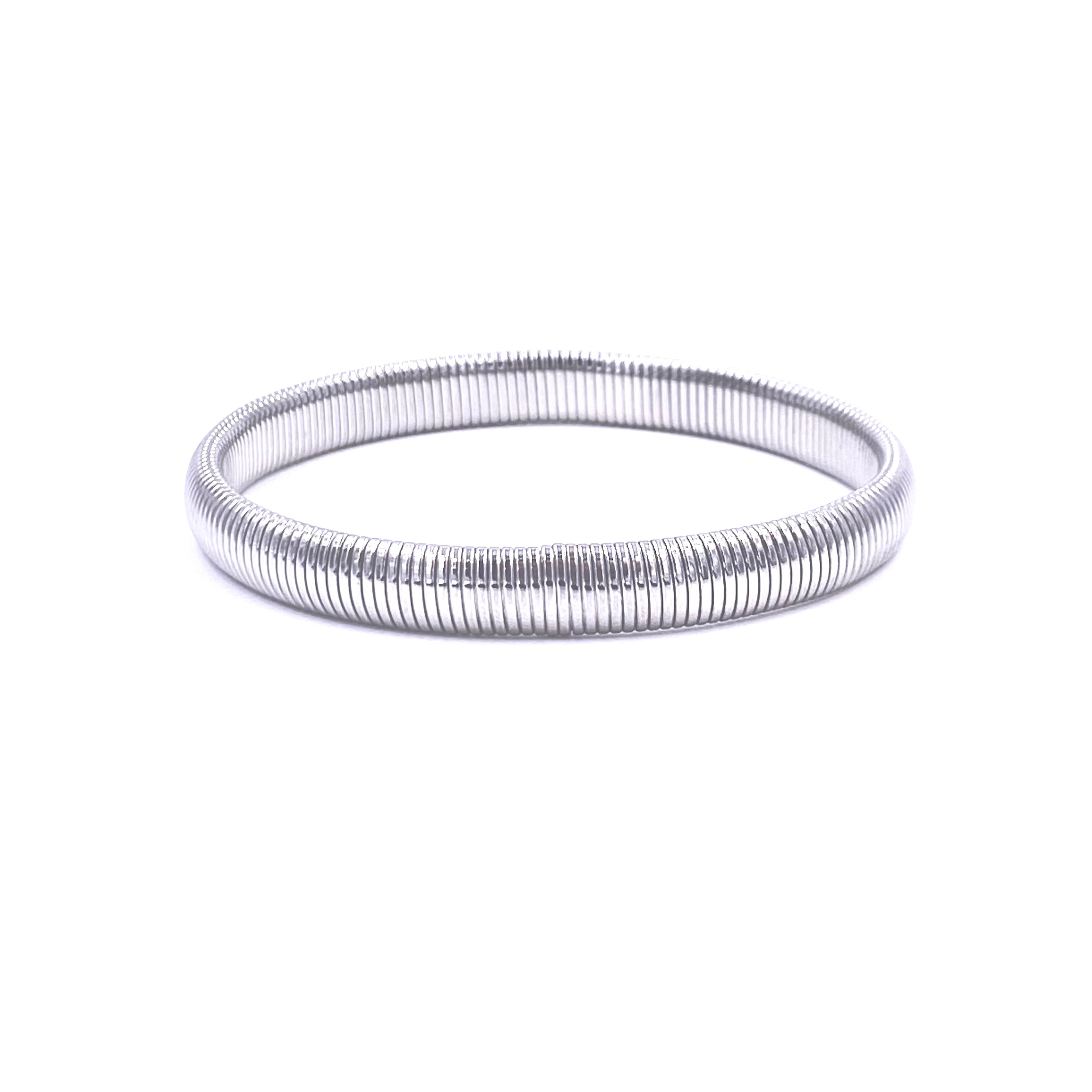 Ashley Gold Stainless Steel Slinky Design Bangle Bracelet for Women - Elegant Stackable Jewelry for Everyday Wear, Parties & Special Occasions