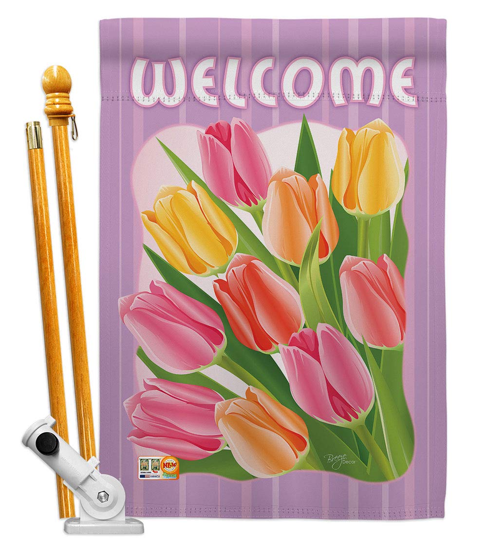 Tulips Spring Floral House Flag 28x40