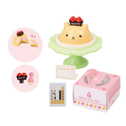 Nyanko Cat Cake Shop Vol. 02 Tarlin Miniature Doll Furniture Set - Cute Miniature House Decor for Dollhouse, DIY Crafts & Collectibles - Perfect for Anime Fans, Kawaii Lovers & Miniature Enthusiasts