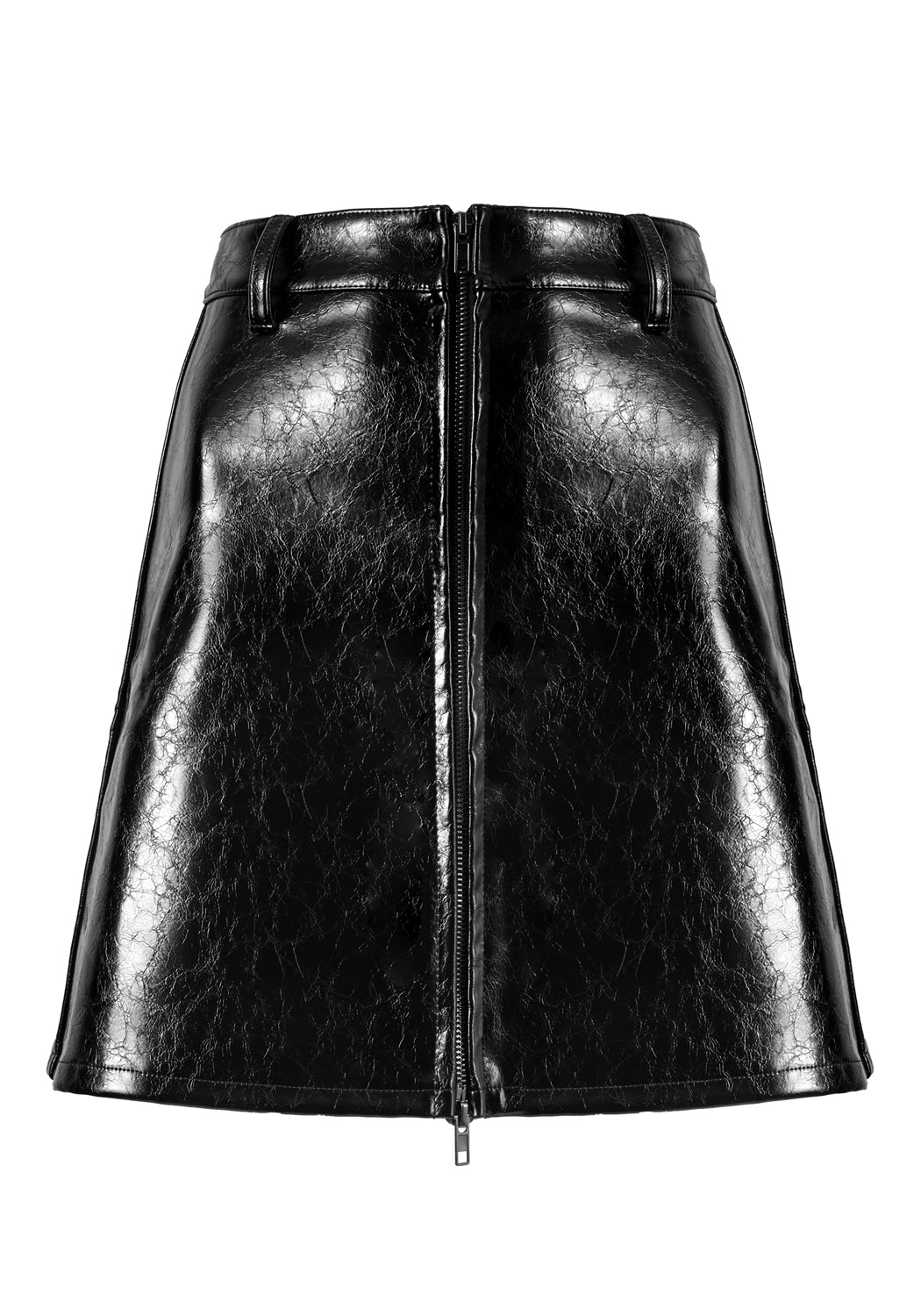 Hellraisa Faux Leather A-Line Skirt for Women - High Waist Stretchy Mini Skirt - Trendy Vegan Leather Pencil Skirt for Party, Club, Office & Night Out