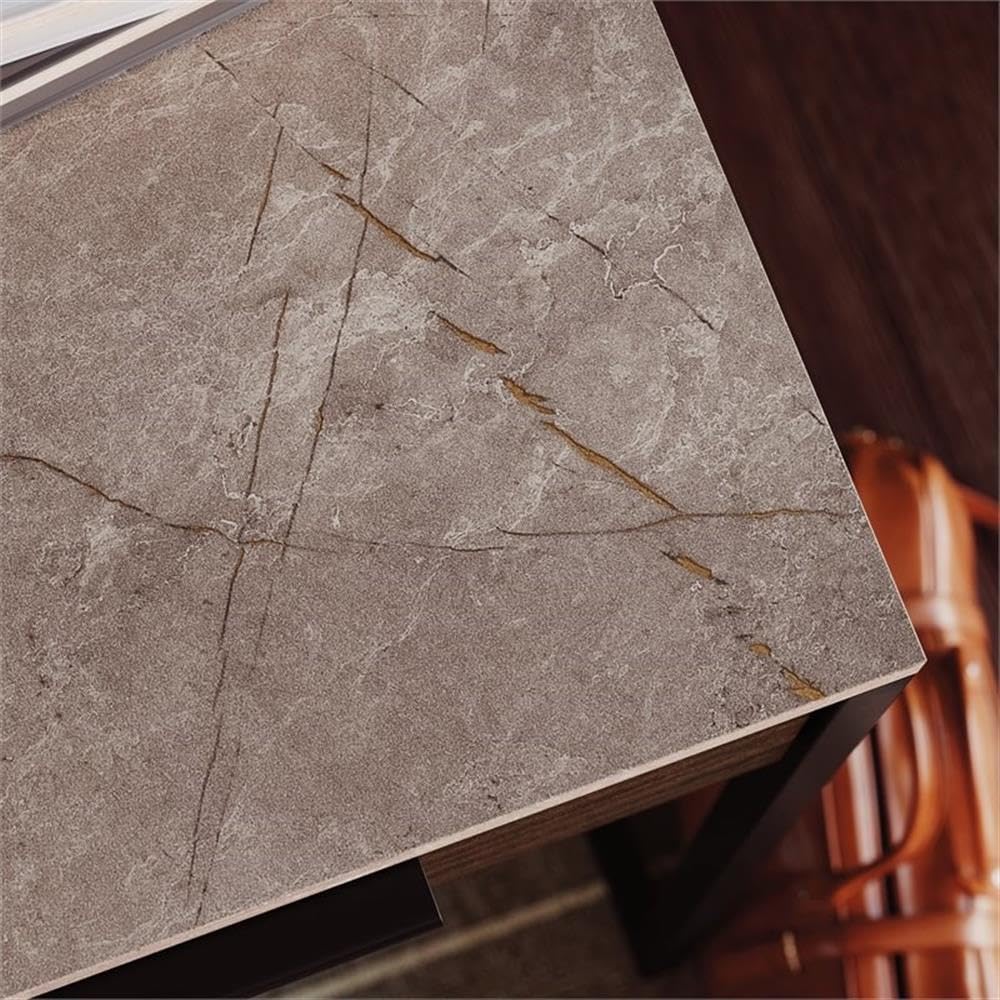 Pemberly Row Modern L-Shaped Computer Desk - Engineered Wood Home Office Furniture in Deco Stone Gray for Small Spaces & Workstations