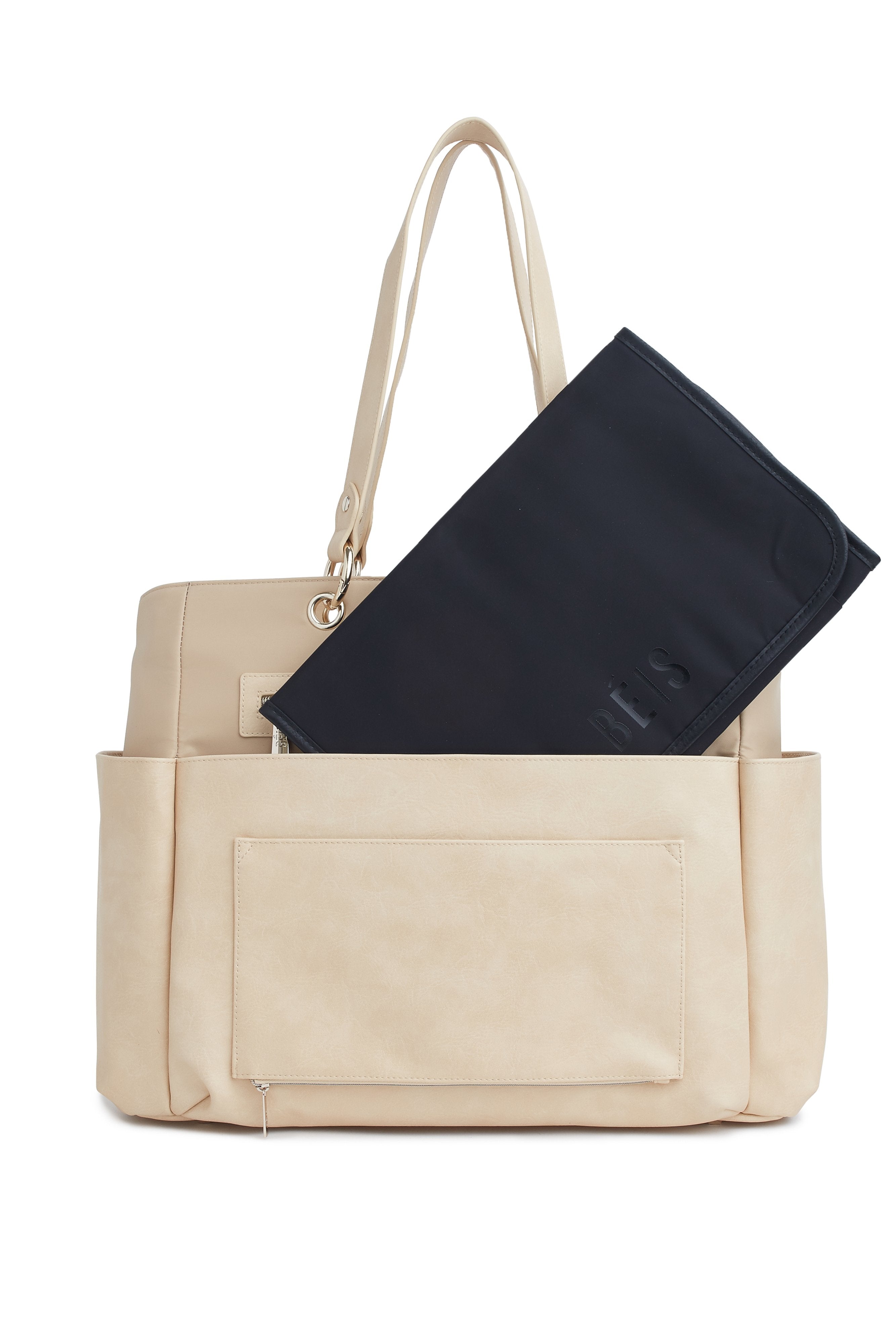 Premium Beige Diaper Bag for Moms - Large Waterproof Baby Bag with Insulated Bottle Pockets & Changing Pad - Perfect for Travel, Daycare & On-the-Go Parenting