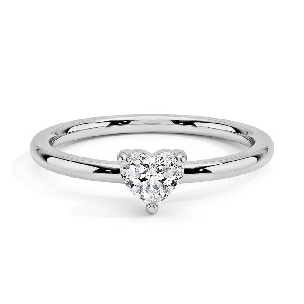 Lab Grown Diamond Promise Ring for Women - Petite Heart Shape, 14K Gold/Platinum, Dainty & Elegant - Perfect for Anniversaries, Engagements & Romantic Gifts