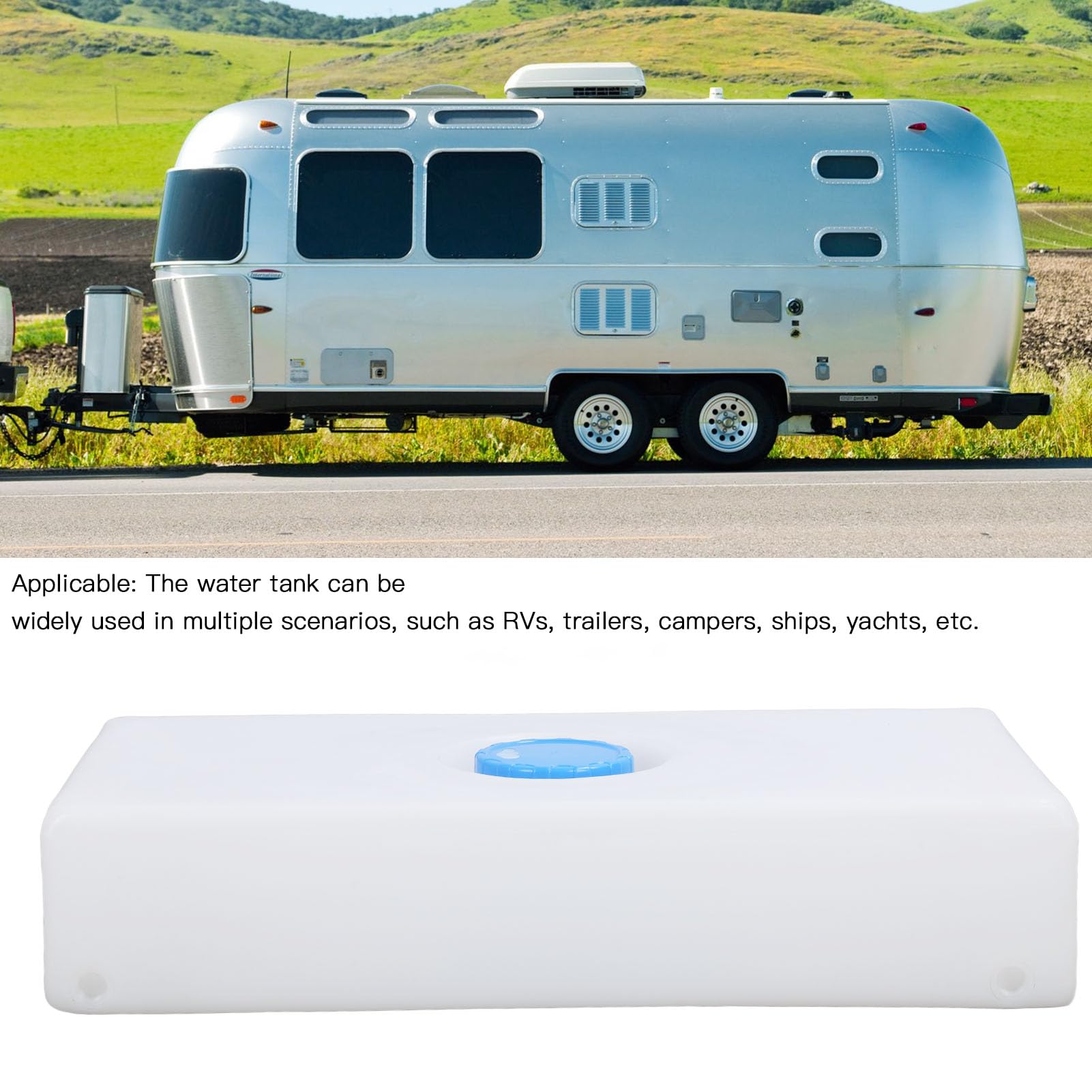 8 Gallon RV Water Holding Tank - Leakproof Fresh & Gray Water Storage with 85mm Inlet - Durable LLDPE for Trailers, Yachts, Boats - Perfect for Camping, Road Trips & Marine Use