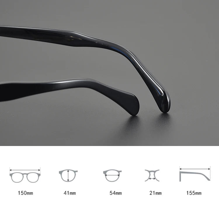 Stylish Black Unisex Full Rim Big Square Titanium Acetate Eyeglasses Frame 91109 - Perfect for Work, Reading & Fashion Accessories