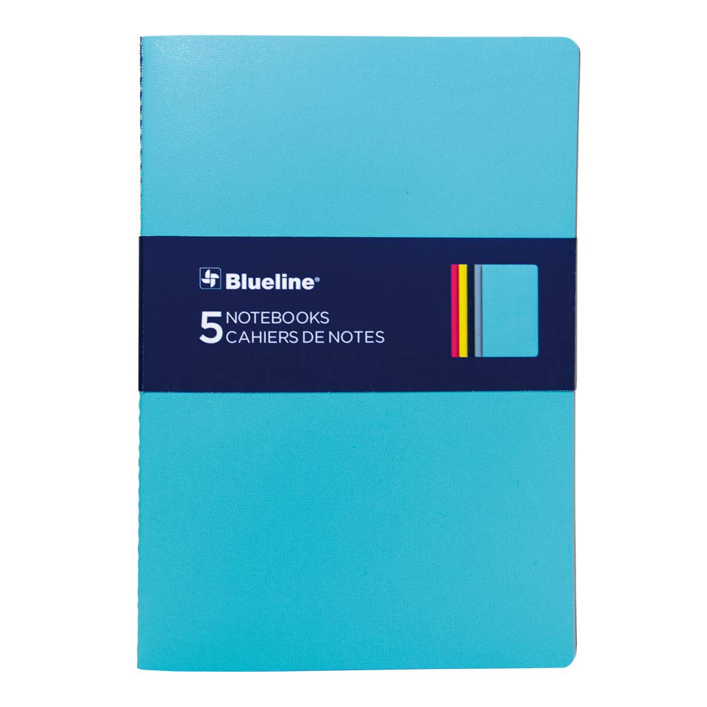 Rediform Blueline 5-Pack Notebooks - Assorted Colors, College Ruled Paper for School, Office & Note Taking - Perfect for Students, Professionals & Journaling
