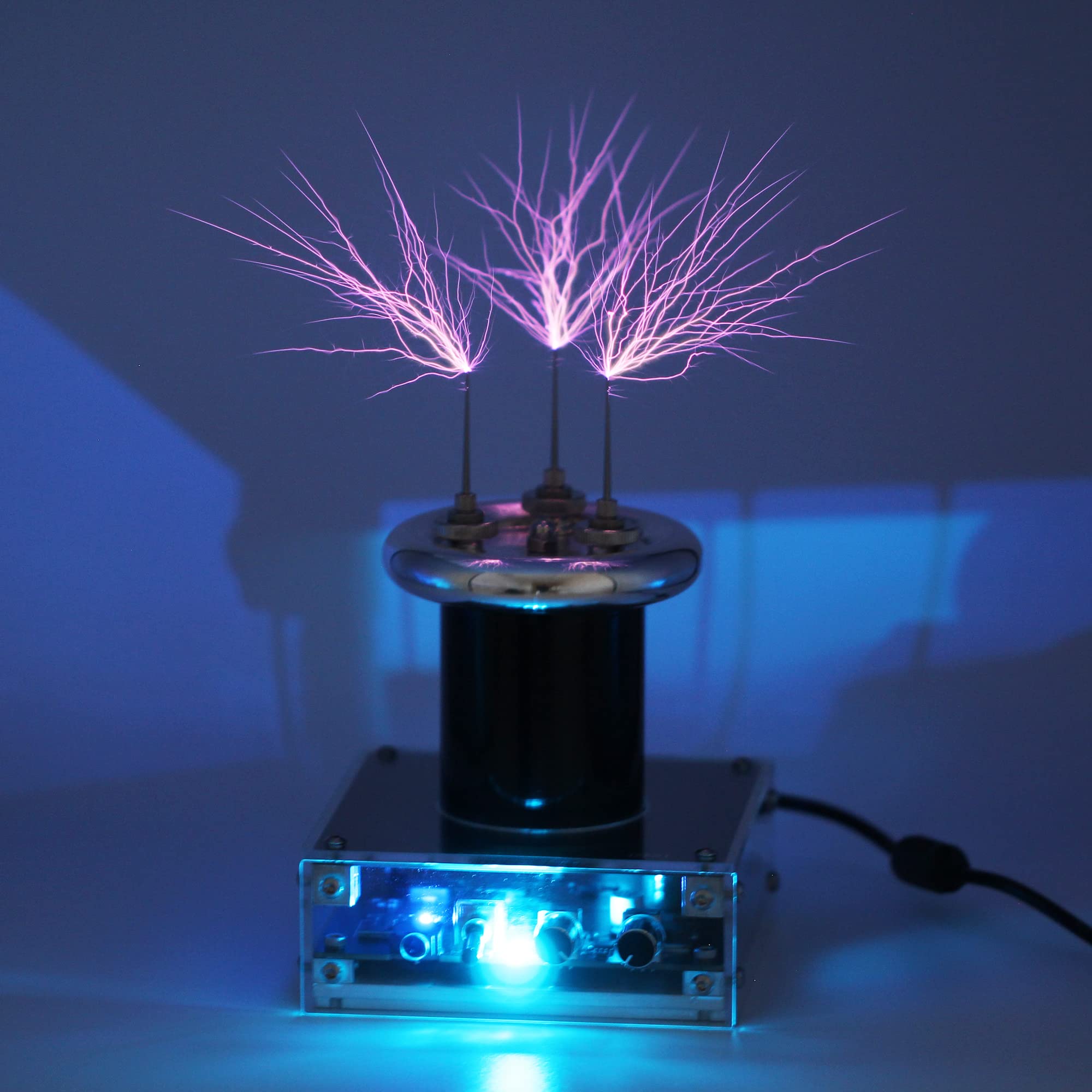 Wireless Tesla Coil Speaker - Bluetooth Plasma Arc Generator for Music, SSTC Desktop Toy & Science Experiment Model JE-28 | Perfect for STEM Education, Physics Demonstrations & Unique Home Decor