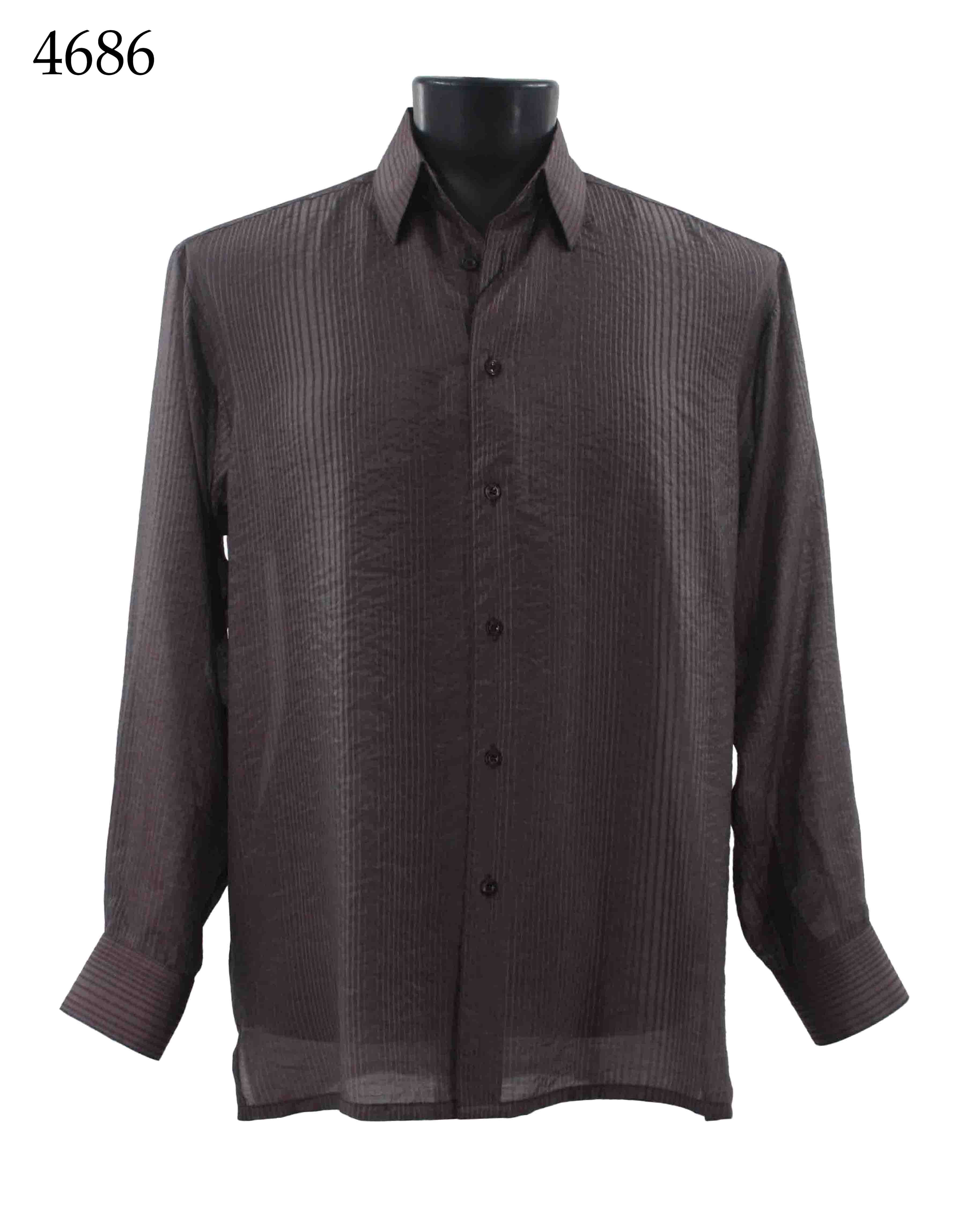 Bassiri Men's Long Sleeve Casual Shirt 4686 - Comfortable Button Down Work Shirt for Office, Business & Everyday Wear