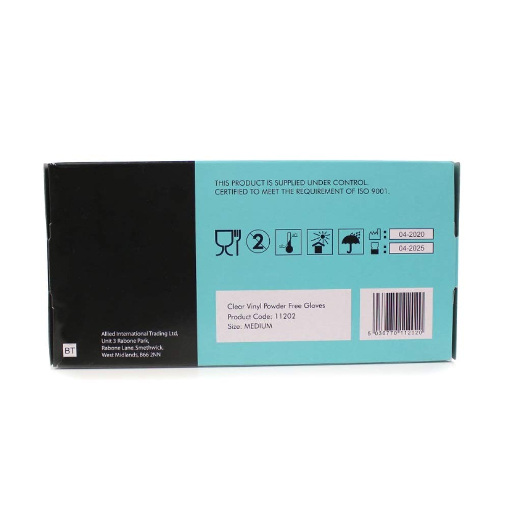 Supertouch Vinyl Powder-Free Gloves Medium (Box of 100) - Latex-Free Disposable Gloves for Food Handling, Cleaning & Medical Use