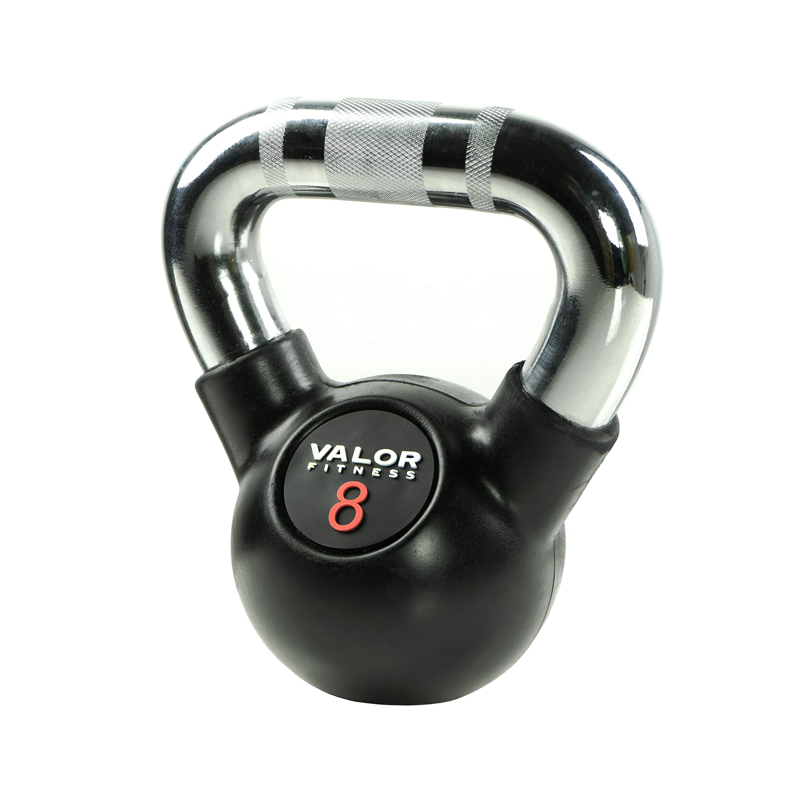 Valor Fitness Chrome Kettlebell Weights with Knurled Handle - Home Gym Equipment for Strength Training, CrossFit & Functional Fitness - Perfect for Men & Women Workouts
