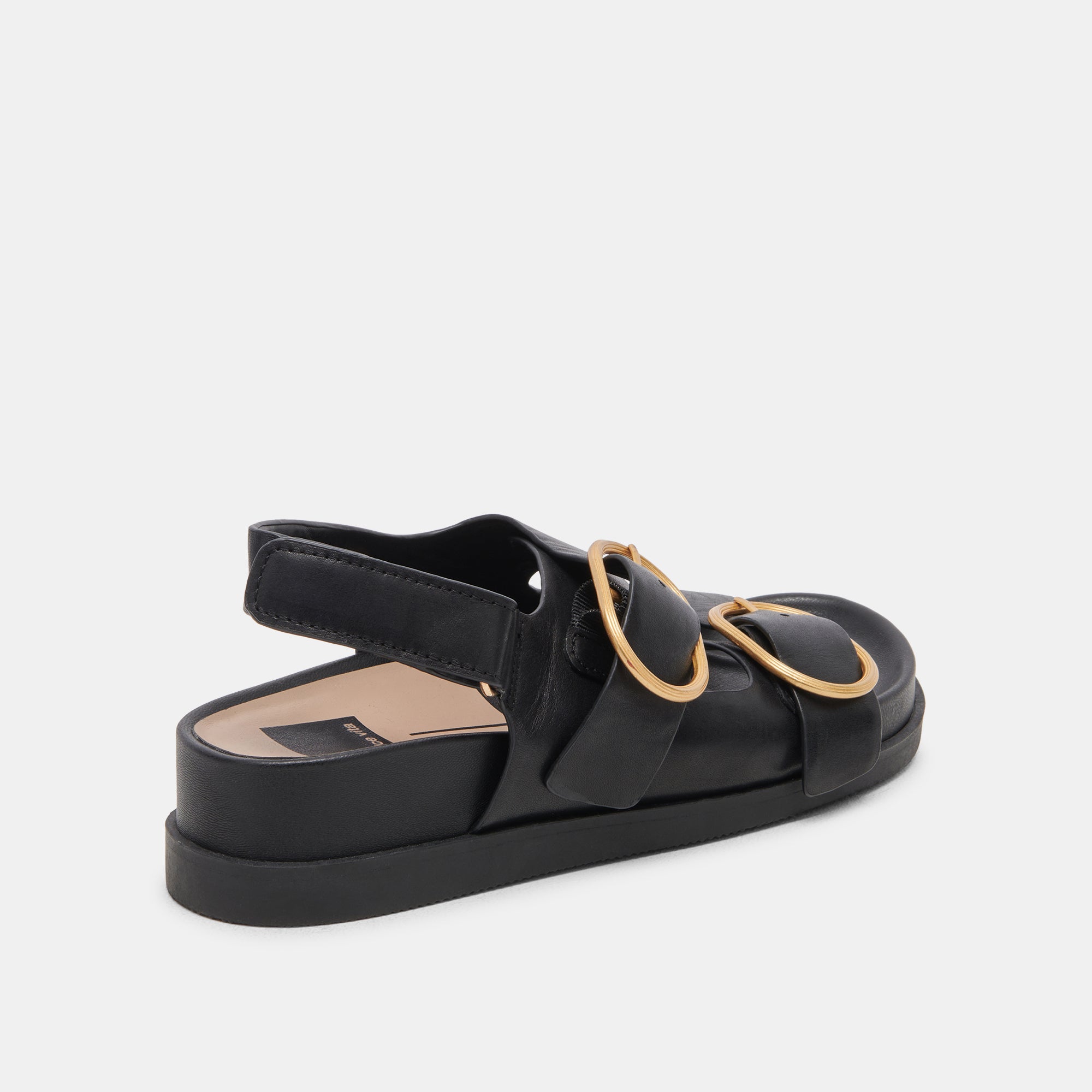 STARLA Women's Black Leather Sandals - Comfortable & Stylish Casual Footwear for Summer, Beach, and Everyday Wear