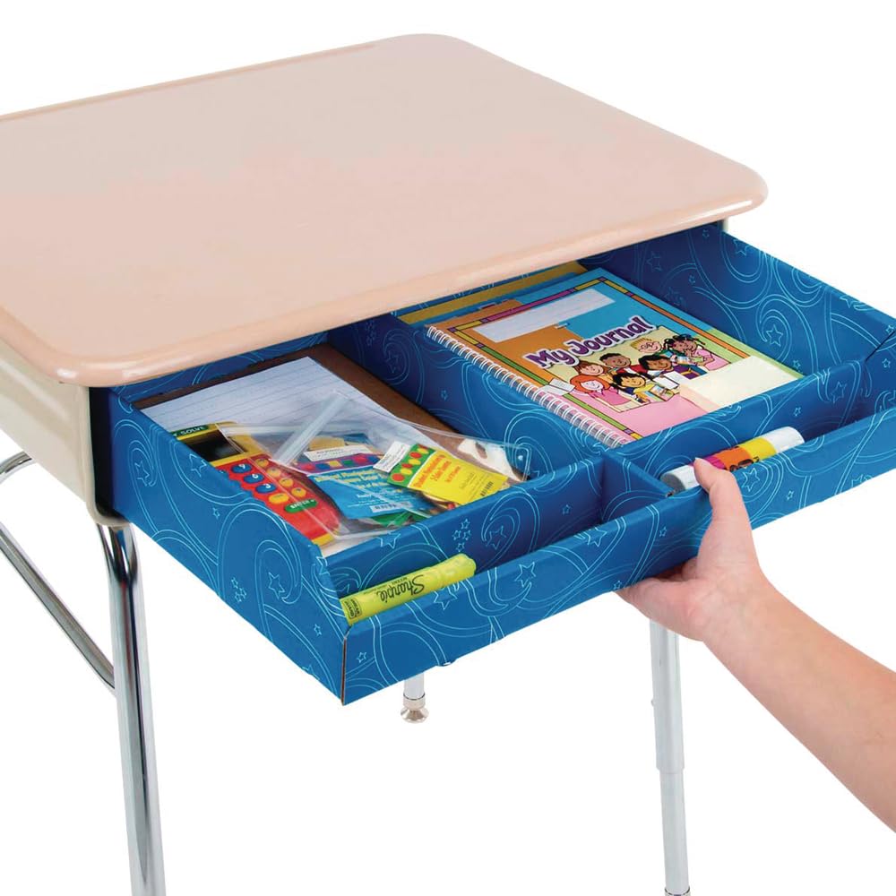 Set of 4 Corrugated Cardboard Desk Organizers - Student & Office Desk Organizing Trays for School Supplies, Stationery, and Home Office Organization | Eco-Friendly Storage Solution for Pencils, Papers, and Files