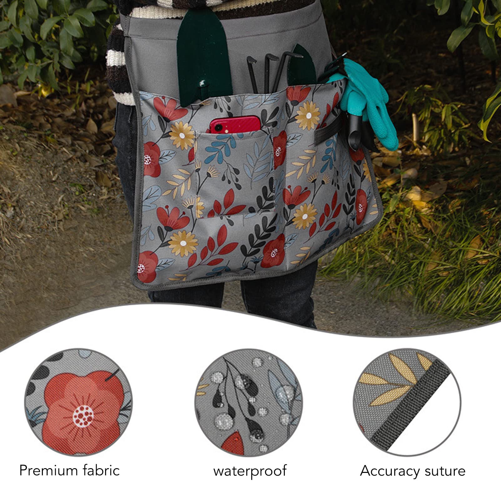 PerGar Gardening Apron with 3 Quick Release Pockets - Unisex Durable Work Apron for Cooking, Baking, Harvesting & Gardening - Perfect for Outdoor Activities, Farm Work & DIY Projects