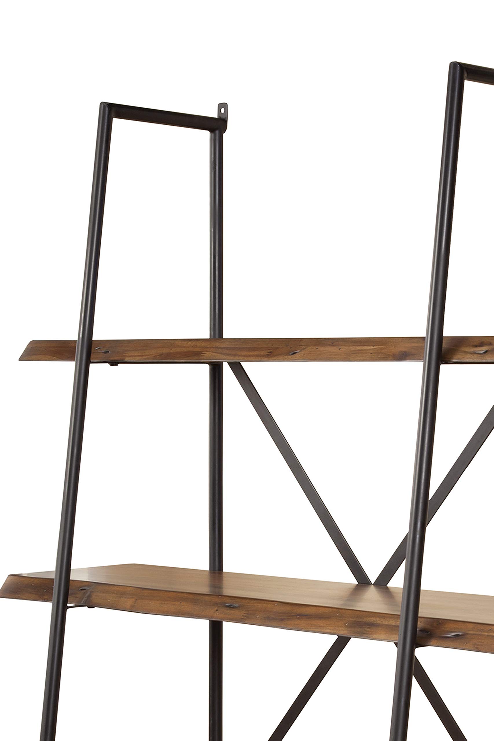 Live Edge Bookshelf in Light Walnut - Handcrafted Alpine Wood Furniture for Home & Office Decor | Rustic Bookshelf for Living Room, Bedroom, or Study