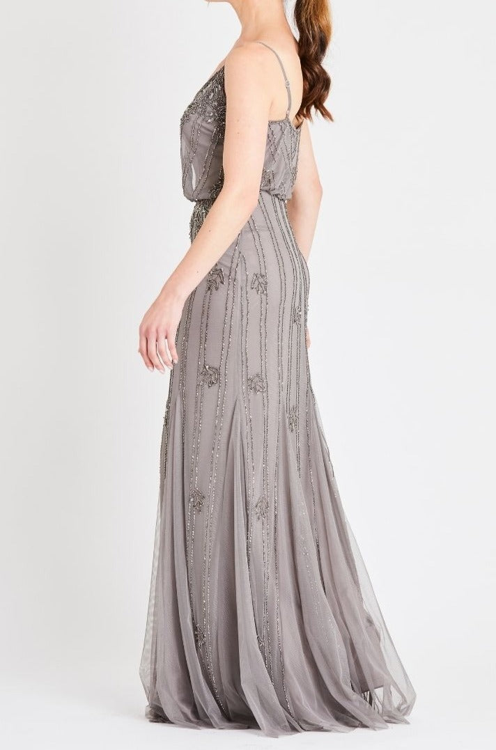 Elegant Keeva Grey Maxi Dress for Bridesmaids - Perfect for Weddings, Parties & Formal Events