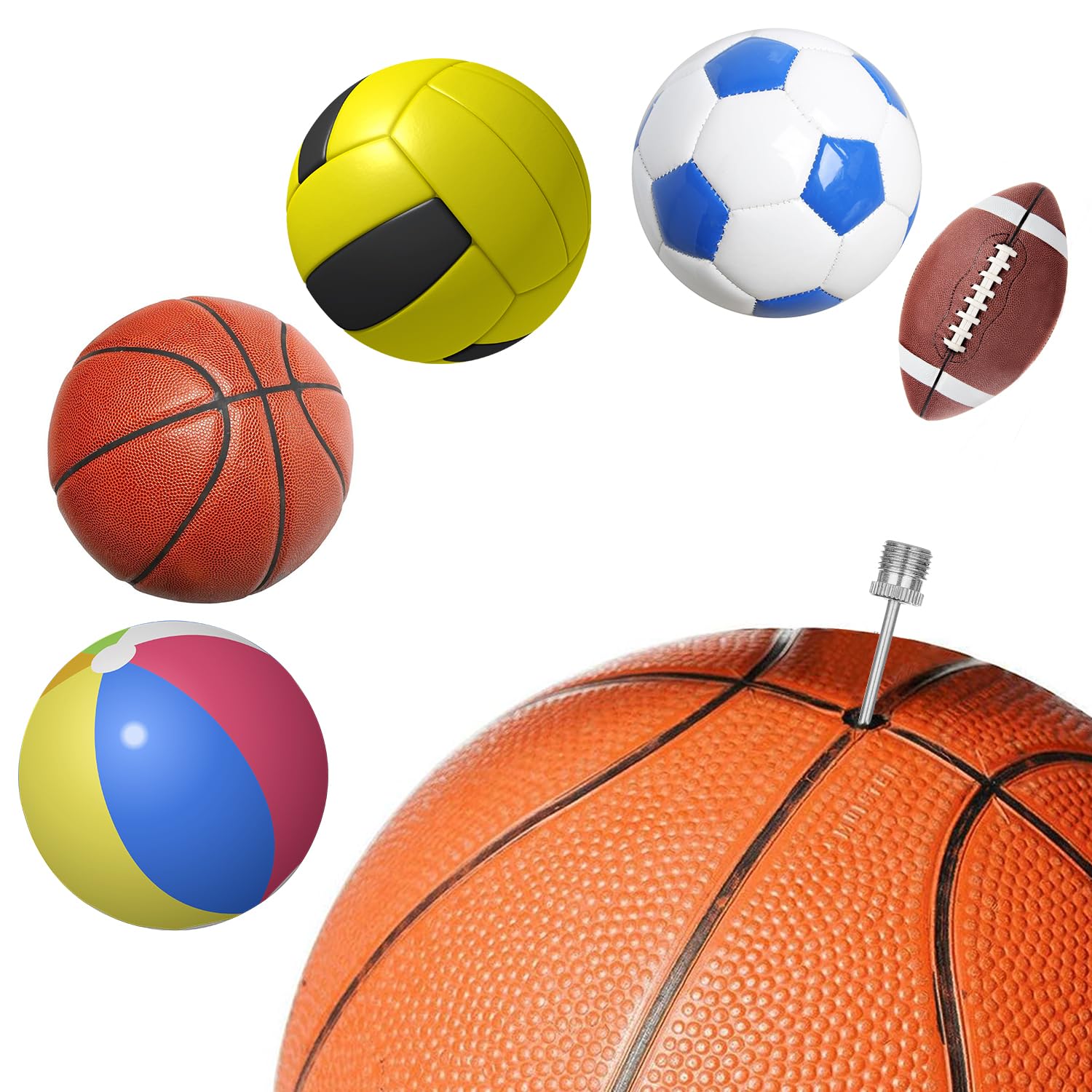 10 Pack Ball Pump Needles - Replacement Air Needles for Sports Balls, Football, Basketball, Volleyball, Soccer Ball Inflation - Perfect for Home, Gym & Outdoor Sports Equipment Maintenance