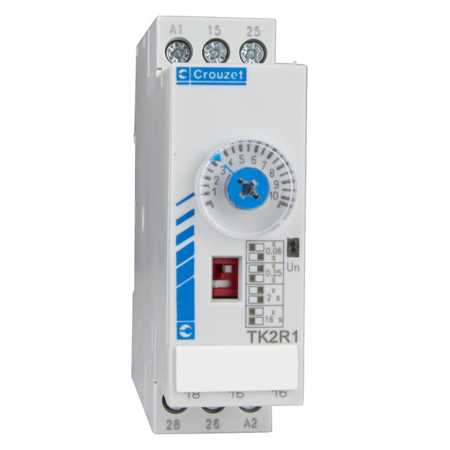 TK2R Delay On De-Energization Timer, 2 Pole 8A SPDT (0.6s-160s), 24VDC/12-240VAC - Perfect for Industrial Automation & Control Systems