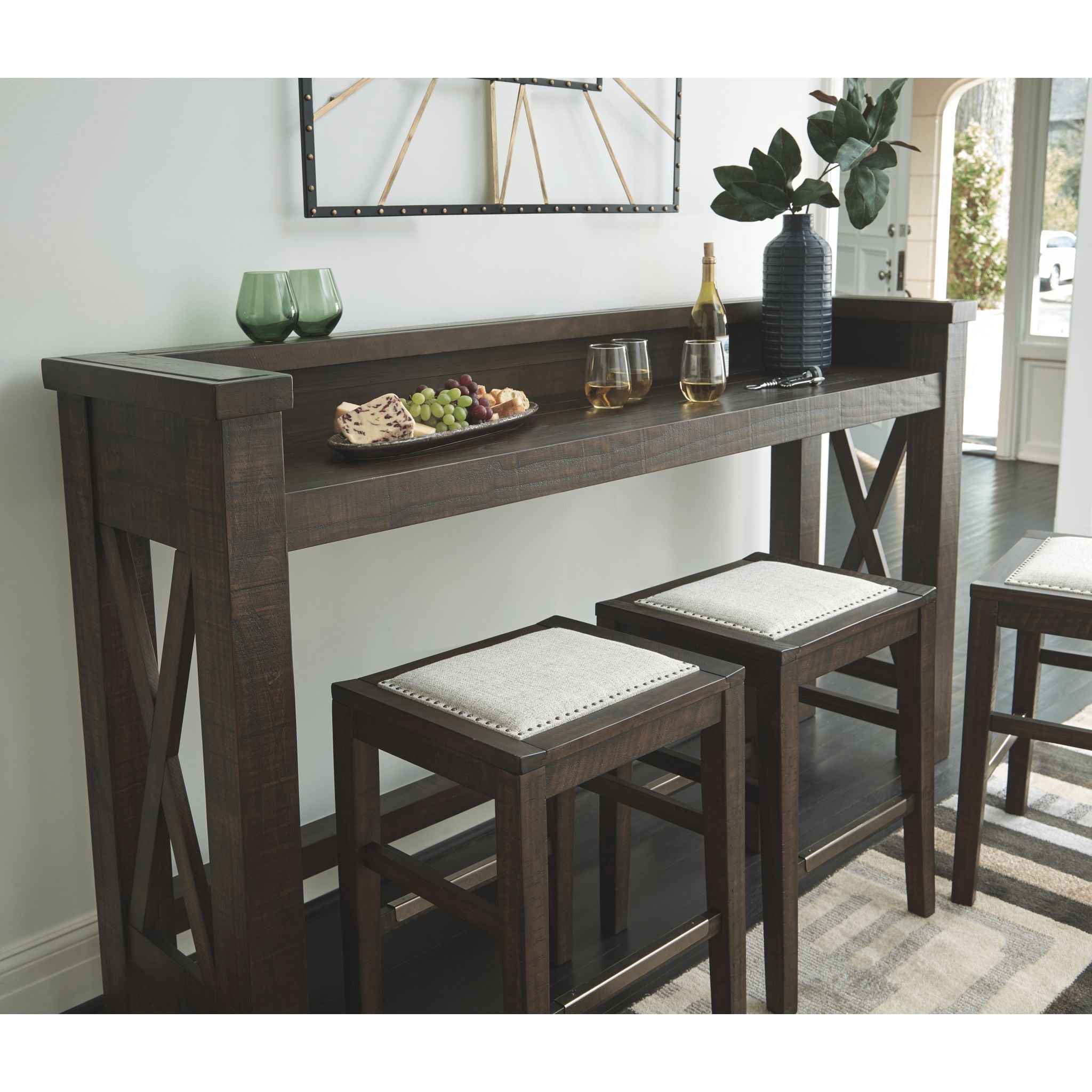 Handcrafted Dark Brown Wooden Bar Counter - D498 65 - Perfect for Home Bars, Restaurants & Entertainment Spaces