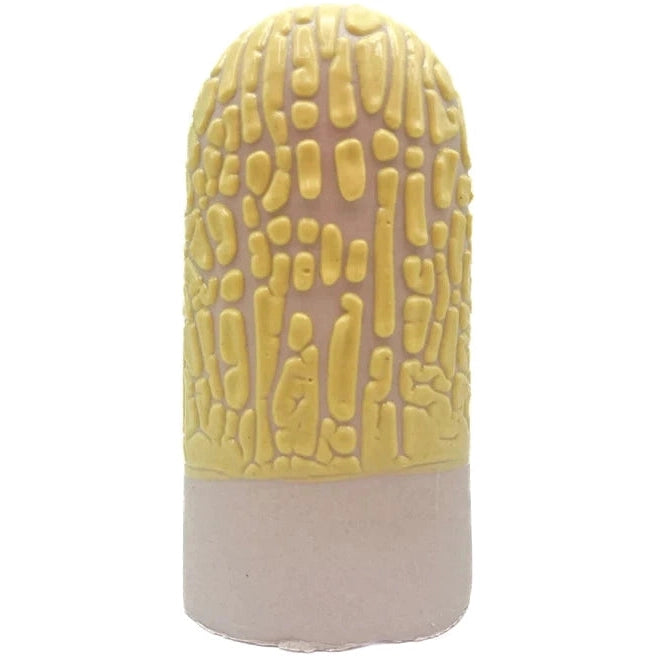 Ritual Glaze △5 6 Crawl Yellow Ceramic Vase - Modern Home Decor for Living Room, Bedroom & Office Centerpiece