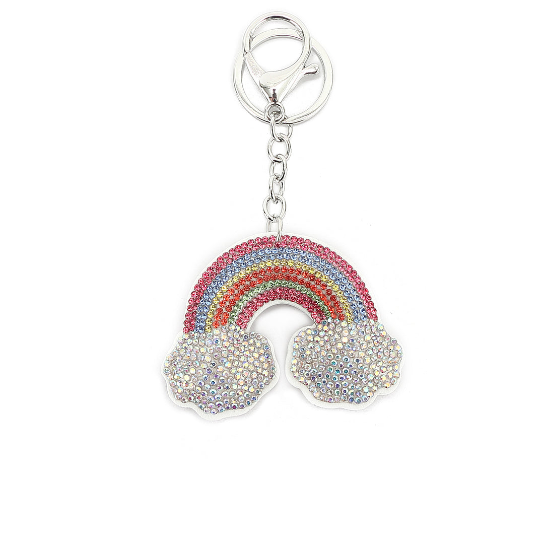 Crystal Rainbow White Bag Charm - Elegant & Stylish Accessory for Handbags, Backpacks, and Purses | Perfect for Everyday Use, Gifts, and Fashion Statements
