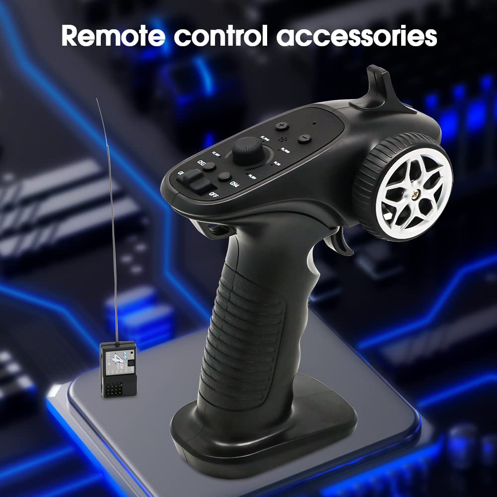 2.4GHz 4CH RC Remote Controller and Receiver - Digital Radio Transmitter for RC Cars, Boats, Tanks (Updated Version) | Perfect for Racing, Off-Roading & Water Adventures