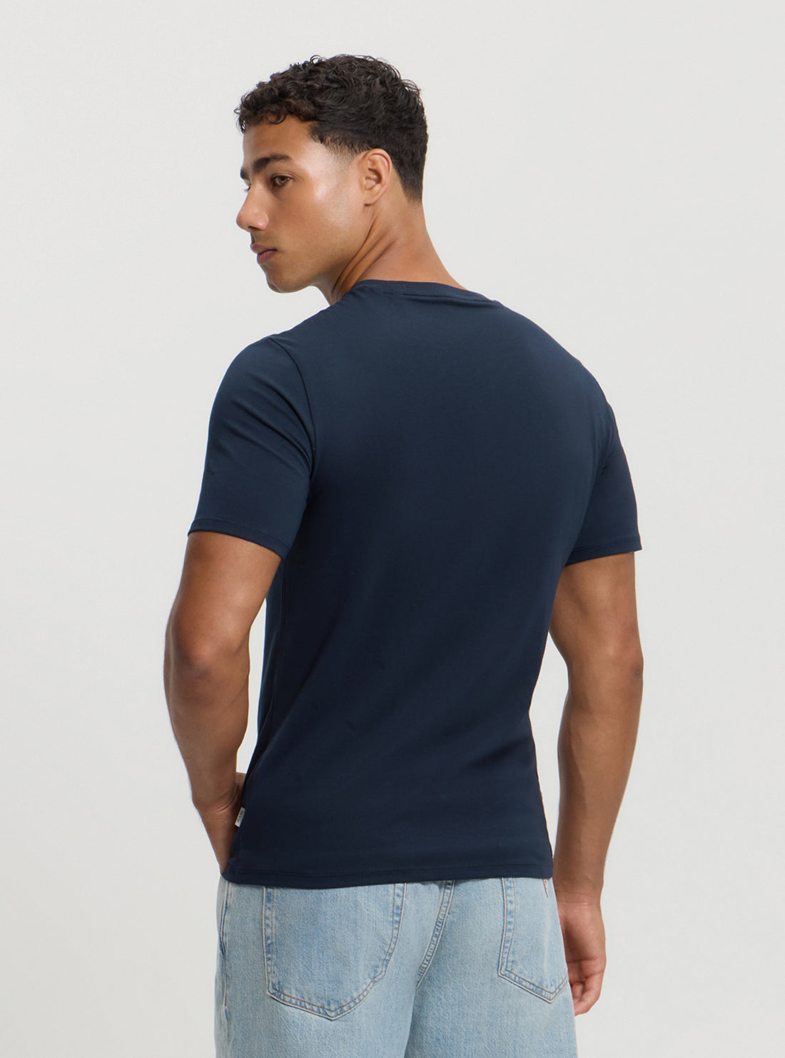 Guess Women's Navy Printed T-Shirt - Casual Short Sleeve Cotton Tee for Everyday Wear & Street Style Outfits