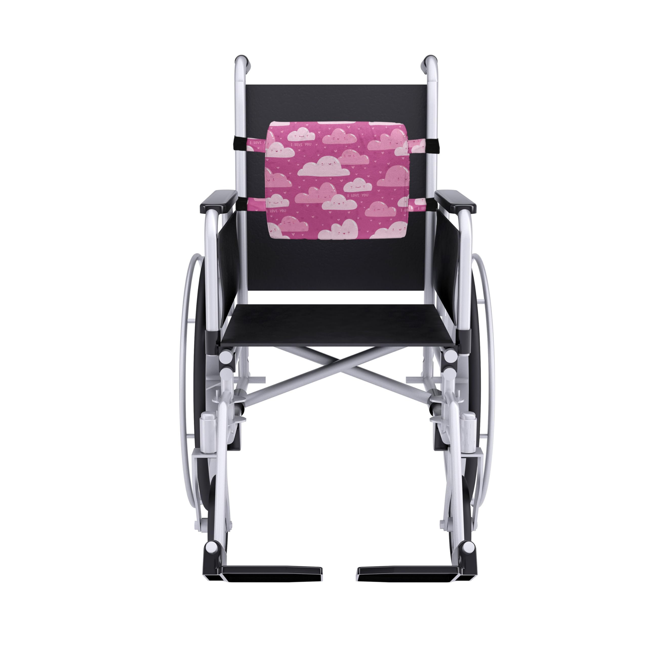 Ambesonne Funny I Love You Lumbar Pillow - Pink Cloud Cartoon Design with Hearts, High Density Foam Back Support for Office Chair & Car Seat, 14x13 Inches, Magenta Pale Pink | Perfect for Home, Office & Travel Comfort