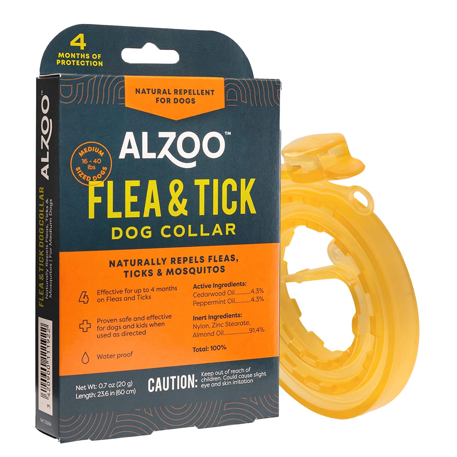 Natural Flea & Tick Repellent Dog Collar for Medium Dogs (16-40 lbs) - Plant-Based Protection Against Fleas, Ticks & Mosquitoes | PVC & Phthalate Free | Lasts 4 Months | Perfect for Outdoor Adventures, Hiking & Daily Walks