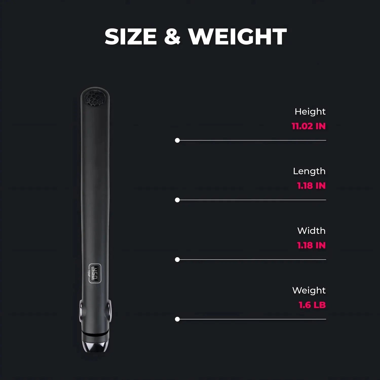 TYMO Sway Noir Hair Straightener Brush - Professional Ionic Ceramic Flat Iron for Smooth & Shiny Hair - Perfect for Home & Salon Styling