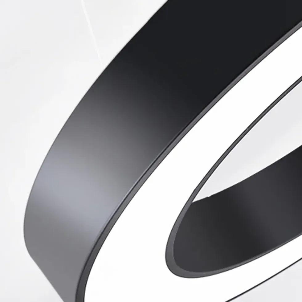 Modern Black LED Ring Pendant Light - Sleek Contemporary Ceiling Lighting for Dining Room, Kitchen, or Living Room Decor