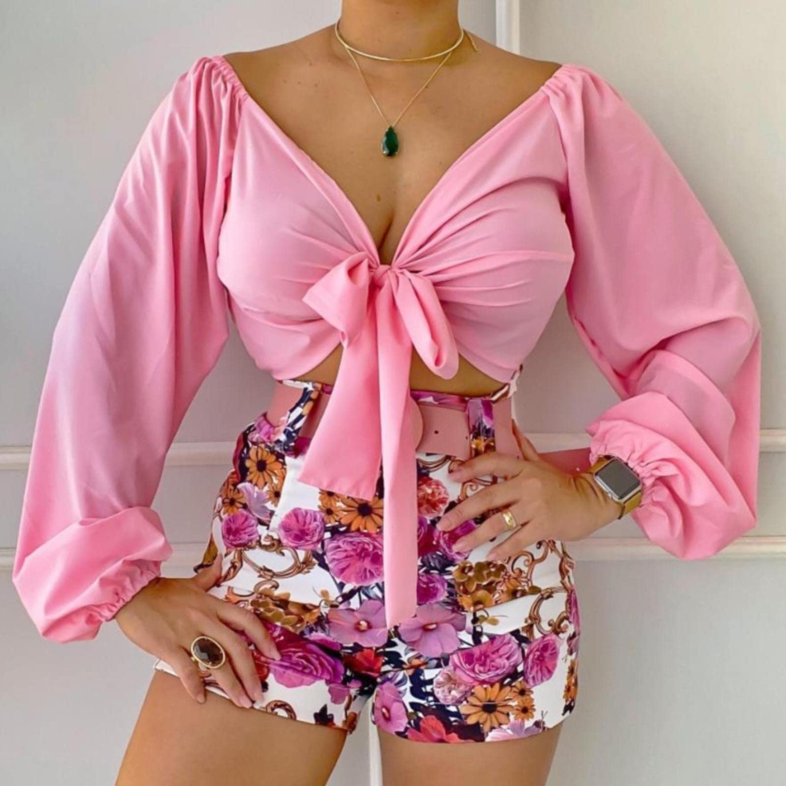 Rvidbe Women's 2 Piece Outfits - Sleeveless Shirt & Shorts Set | 2023 Summer Fashion | Casual & Dressy Short Sets for Vacation, Beach, Party | Spring & Summer Women's Clothing