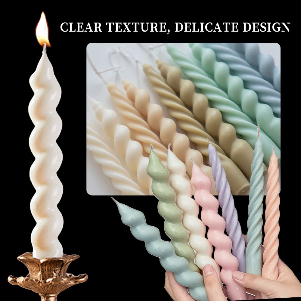 2PCS Long Twisted Silicone Candle Molds for DIY Aromatherapy Candles, Soap & Wax Making - 3D Pillar Candle Molds, Epoxy Resin Casting Molds for Unique Handmade Crafts - Perfect for Home Decor, Gifts & Relaxation Therapy