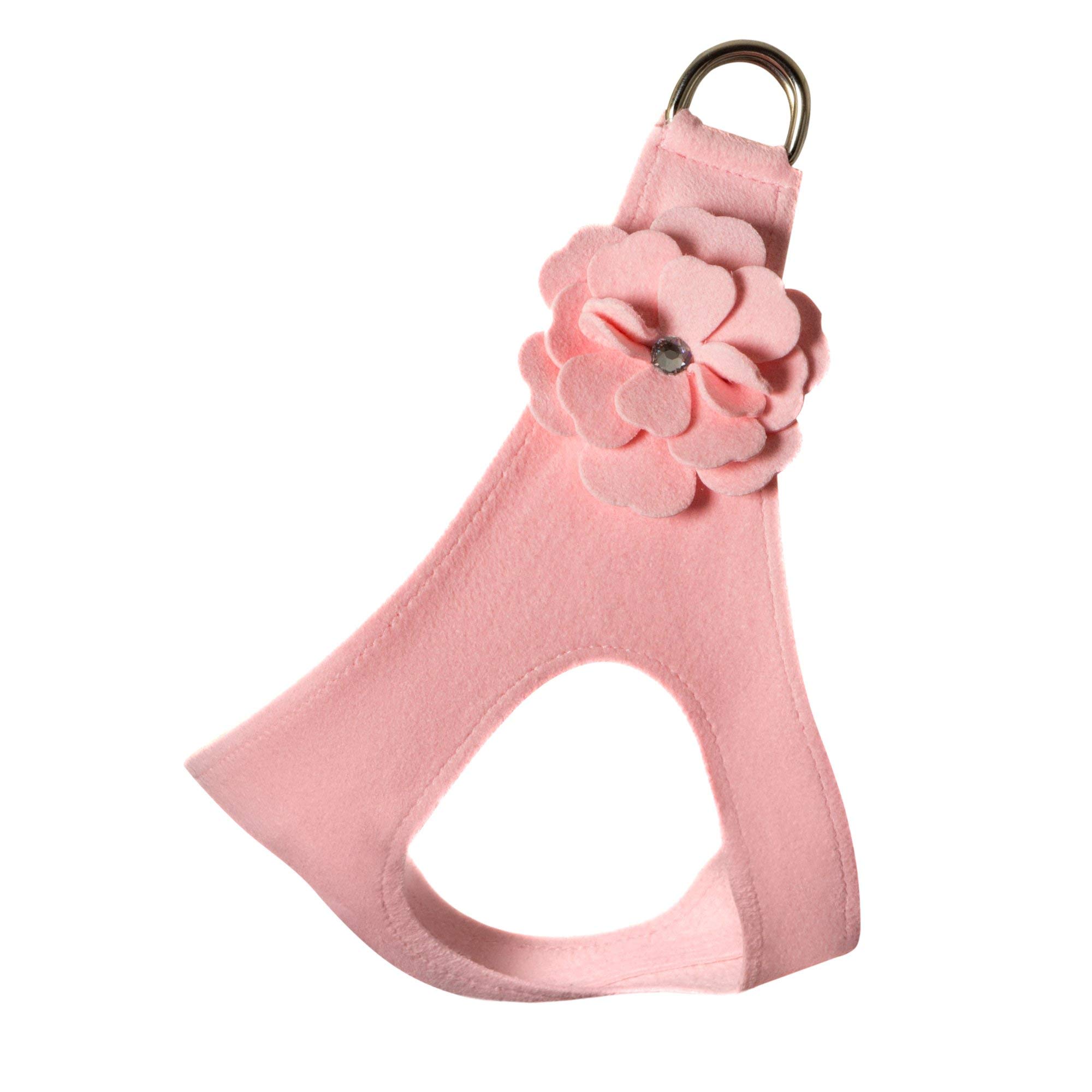 Premium Ultrasuede Dog Harness - Susan Lanci Designs Tinkies Garden Flower Step-in Harness for Small Dogs, Puppy Pink, Medium | Comfortable & Stylish Pet Accessory for Walking, Training, Outdoor Adventures