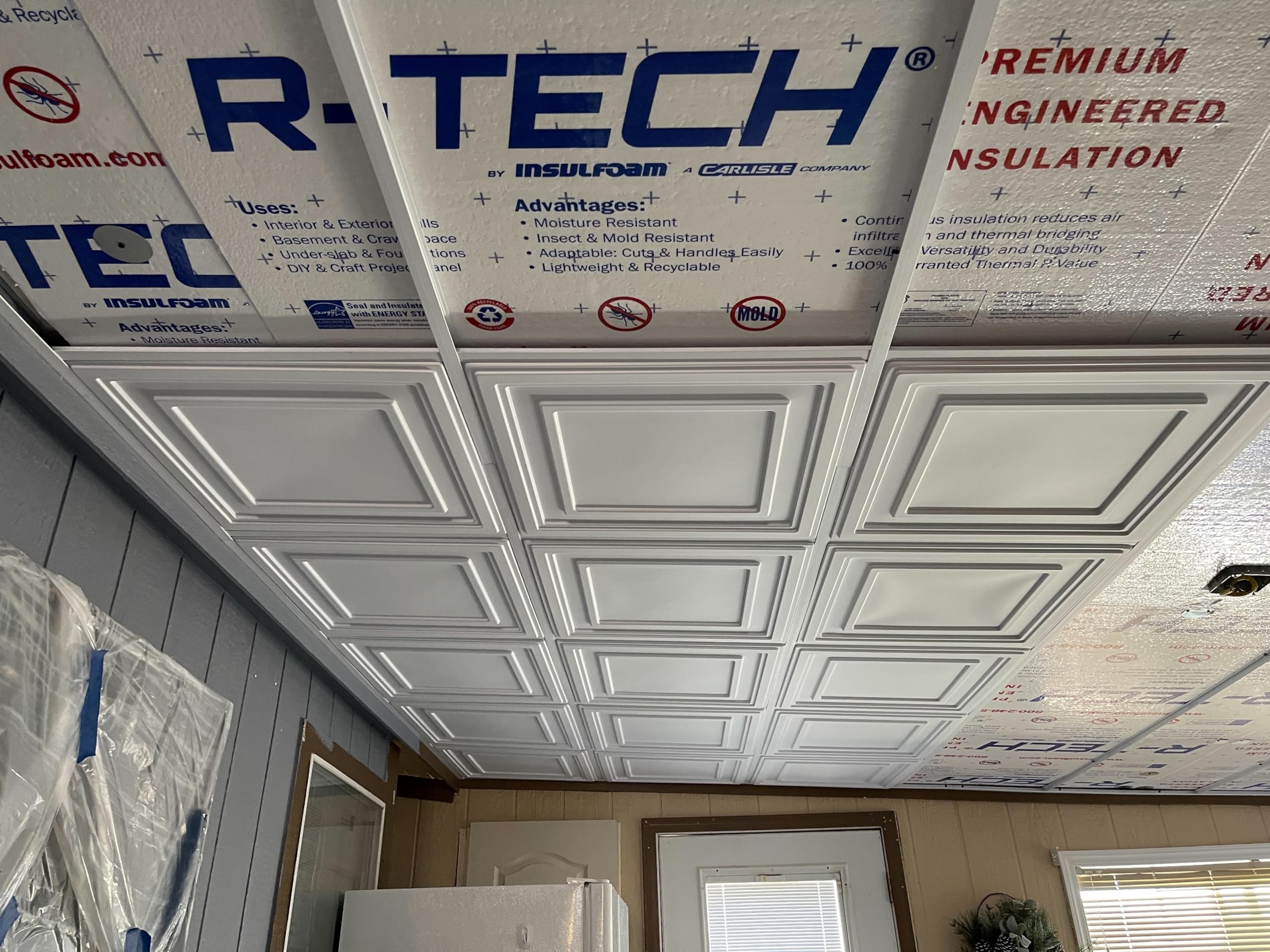 Direct-Mount Ceiling Grid Kit (250 sq ft, White) - Easy Drop Ceiling Installation for Home, Office & Basement Renovation