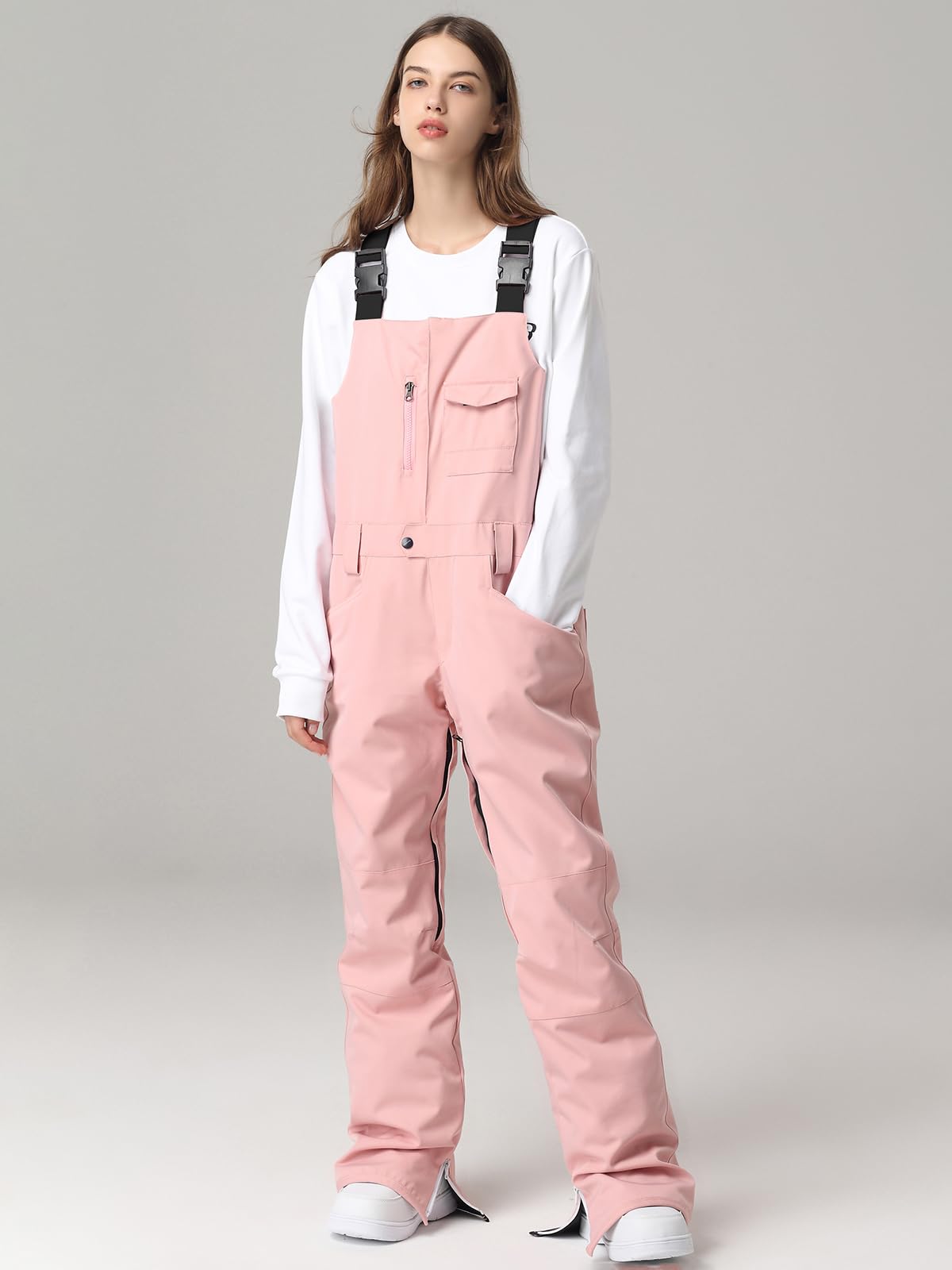 SEARIPE Women's Waterproof Insulated Ski Pants - Adjustable Snow Bib Overalls with Ripstop Fabric for Skiing & Snowboarding | Winter Sports & Outdoor Activities
